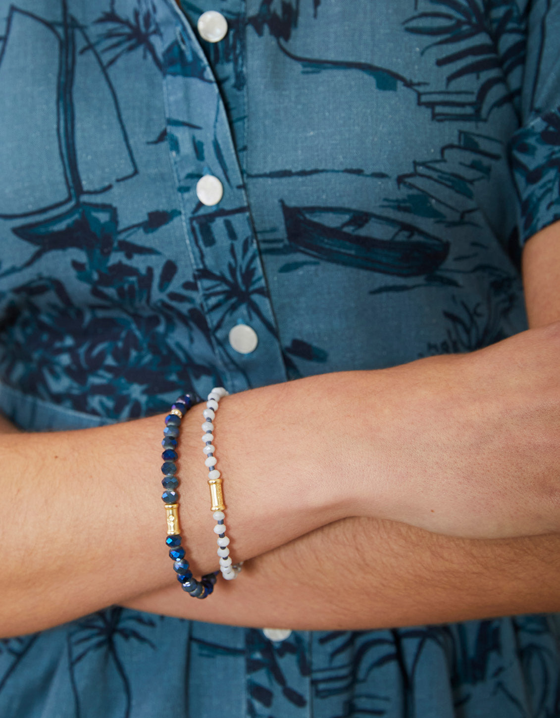 Sparkle Stretch Bracelet Set Blue - Image 3